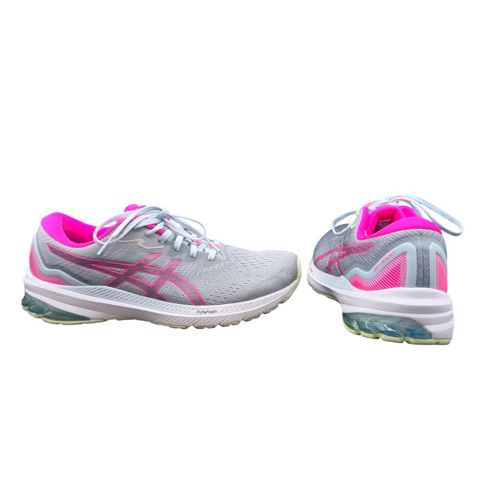 ASICS GT-1000 11 FlyteFoam Running Shoes Gray Pink Women’s US 11 Sneakers